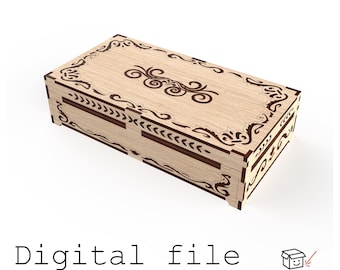 Simple Jewelry Box with Engraved Pattern – Digital Laser Cut Design (3 mm Material)