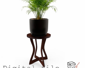 Moderne plantenstandaard SVG | Lasergesneden bloem- en decoratiestandaard | Materiaalvijl van 6 mm