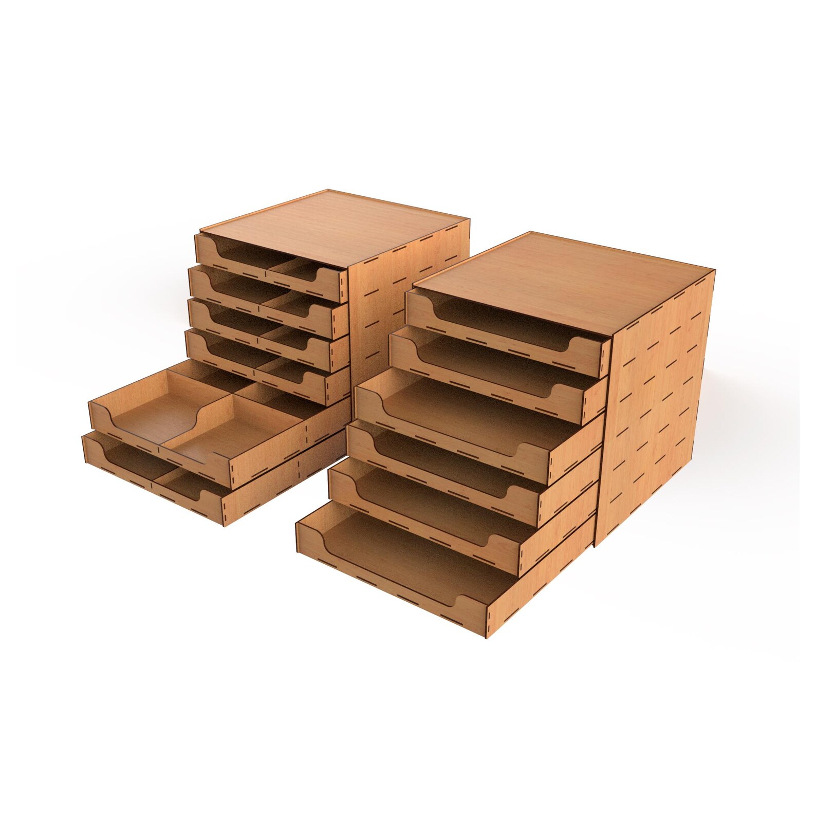 6-drawer Storage Box – Digital Laser Cut Design With Optional Dividers ...