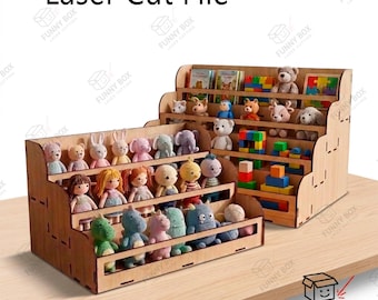 4-Tier & 3-Tier Product Display Stand SVG | Laser Cut Retail Riser Shelf Digital File 4mm 6mm