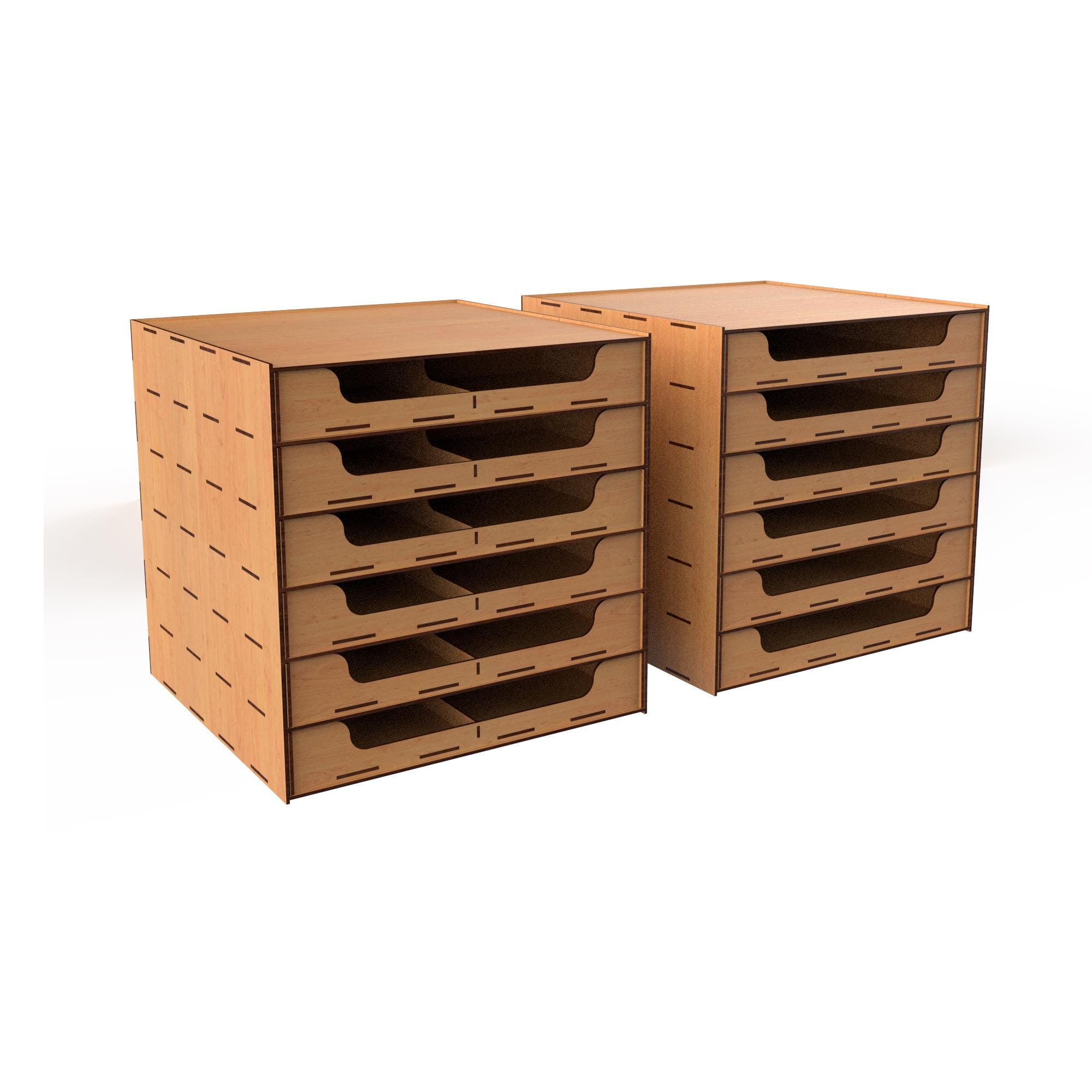6-drawer Storage Box – Digital Laser Cut Design With Optional Dividers ...