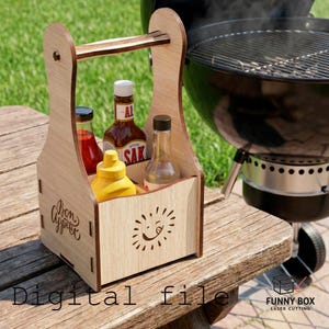 Laser Cut Tabletop Spice Organizer – Restaurant Condiment Holder (6mm, Digital File)