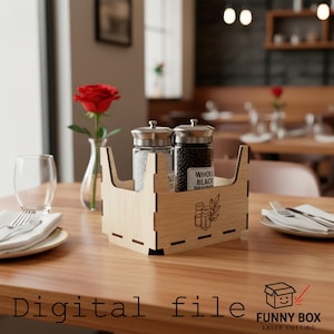 Organisateur de pot à épices découpé au laser SVG | Boîte de rangement pour comptoir de cuisine | Porte-épices empilable | Fichier découpé au laser en bois | Téléchargement numérique SVG DXF