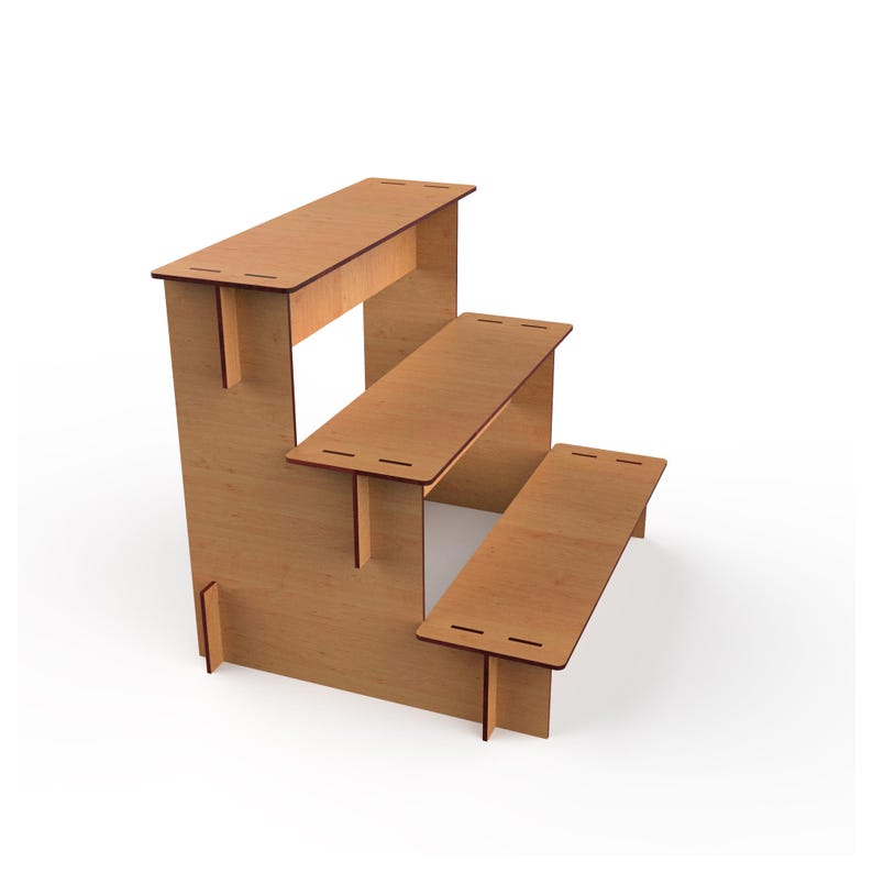 Stair-step Display Stand With 3 Shelves – Digital Laser Cut Design ...