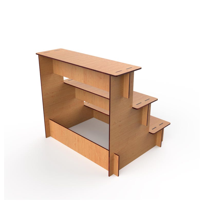 Stair-step Display Stand With 3 Shelves – Digital Laser Cut Design ...