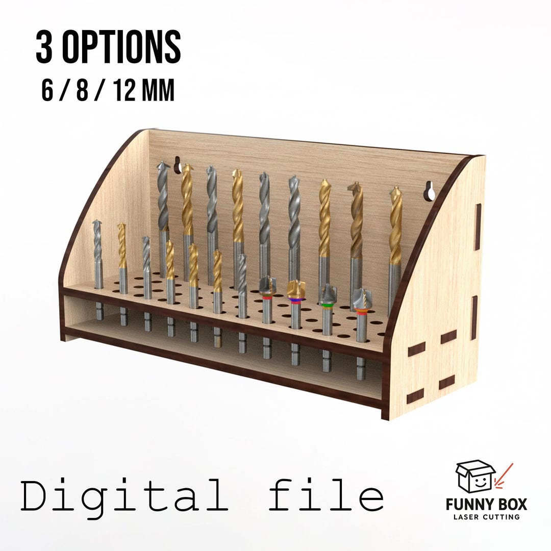 Modular Router Bit Holder Router Bit Holder | Digital Laser Cut Design (6mm Material, Wall or ...