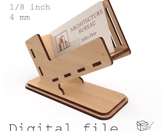 Simple Business Card Holder – Digital Laser Cut Design (3 mm, 1/8", and 4 mm Options)