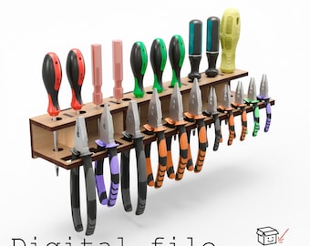 Organizzatore per utensili da parete - File digitali tagliati al laser