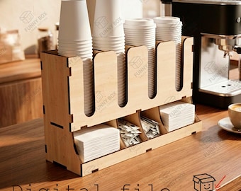 Coffee Shop Counter Organizer – Laser Cut File, material thickness 6mm