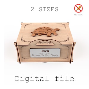 Pet Memorial Urn - Laser Cut File with Engraving, Plaque & Animal Silhouettes ( 3mm Material, 1/8 inch - read description, Snap-Fit)