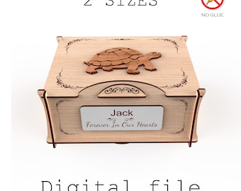 Pet Memorial Urn - Laser Cut File with Engraving, Plaque & Animal Silhouettes ( 3mm Material, 1/8 inch - read description, Snap-Fit)