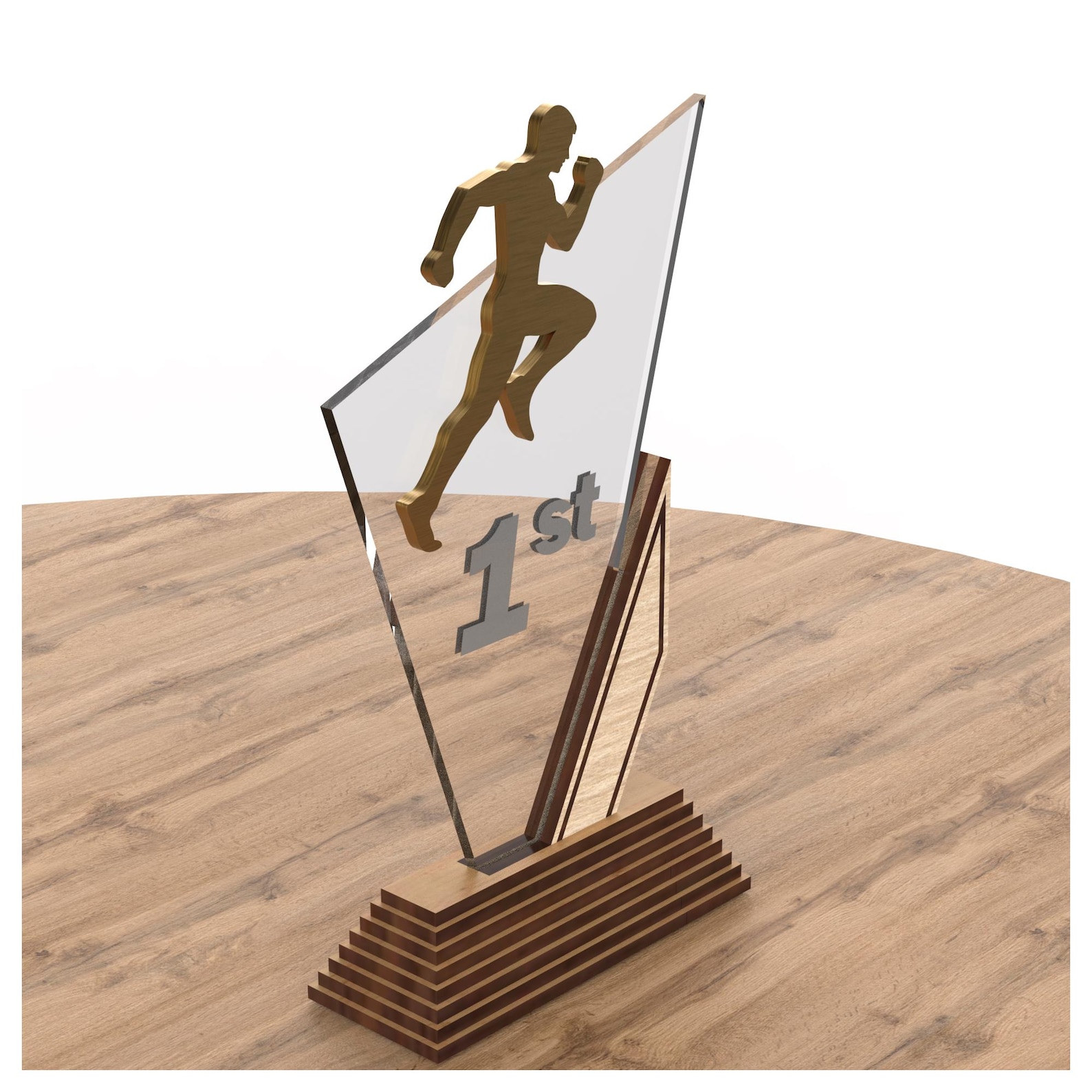 Trophy Inscriptions Running Set of 3 Running-themed Award Trophies – Digital Laser Cut Design (3mm ...