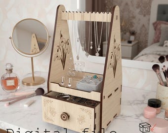 Portagioie Bloom - Organizzatore digitale tagliato al laser (materiale da 6 mm, assemblaggio con colla minima)