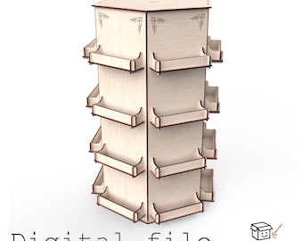 Hexagonal Display Stand  Digital Laser Cut Organizer (3mm Material, 1/8 inch - read description)