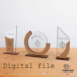 Laser Cut Award Trophy Set: Acrylic Insert Designs (Digital Download)