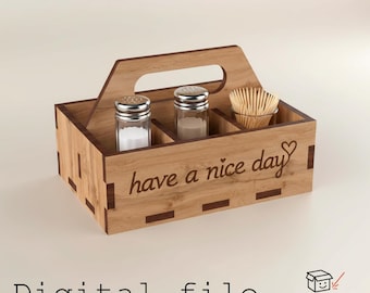 Desktop Organizer – Digital Laser Cut Design (4 Compartments, 6mm Material)
