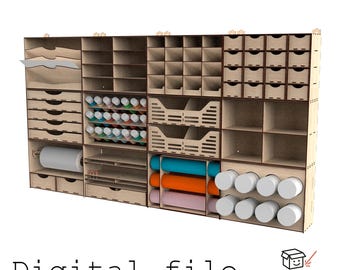 Organizzatore modulare per officina - Sistema di archiviazione digitale tagliato al laser (materiale da 3 mm, 1/8 di pollice - leggi la descrizione)