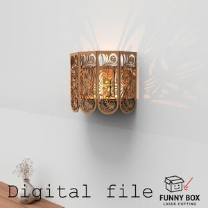 Wandleuchte mit Blumenmuster - Digitale Laserschnitt Datei (4 mm Material, nur E14 LED)