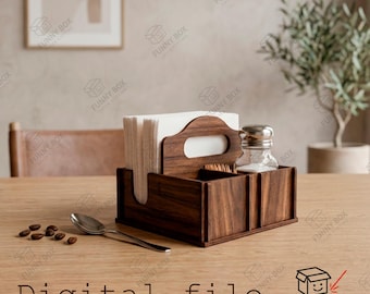 Laser Cut Napkin Holder and Table Caddy SVG Digital Download