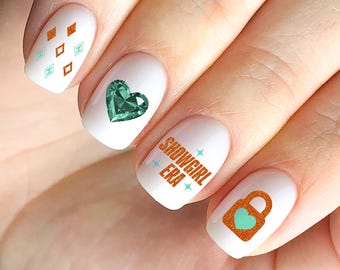 Life Of A Showgirl Inspired Nail Decals Stickers Waterslide Taylor Swift Swiftie Ophelia Opalite Era Romantic Wood Sabrina More!