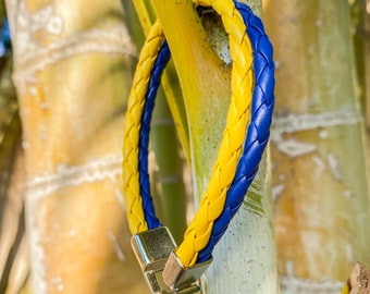 Stand With Ukraine Braided Bracelet Blue Yellow Support Slava Ukraini!