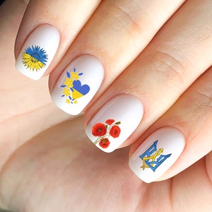 Stand With Ukraine Nail Decals Stickers Waterslide Slava Ukraini More!
