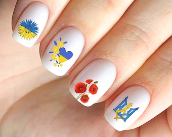 Stand With Ukraine Nail Decals Stickers Waterslide Slava Ukraini More!