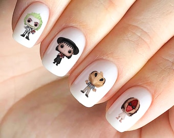 Beetlejuice Nail Decals Stickers Waterslide Halloween Horror Lydia Deetz Barbara Adam Delia It's Showtime More!