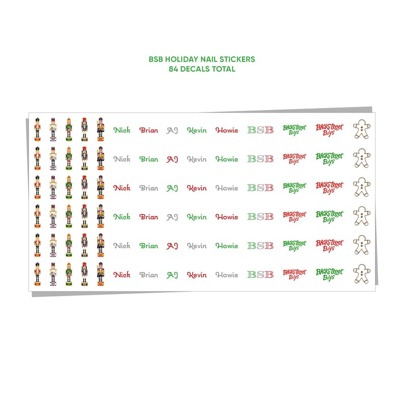 Backstreet Boys BSB Nail Decals Stickers Waterslide Nick Brian Aj Kevin Howie KTBSPA DNA More! image 4