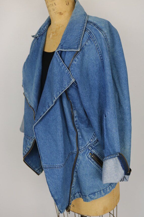 70s - early 80s Asymmetrical Denim Jacket by EXIT… - image 7