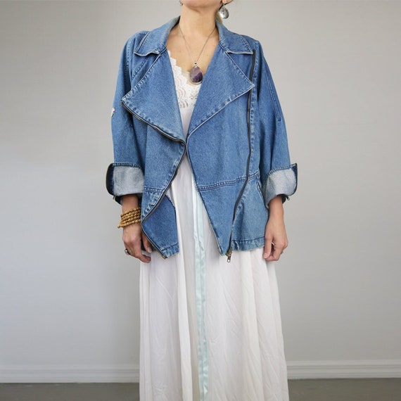 70s - early 80s Asymmetrical Denim Jacket by EXIT… - image 1