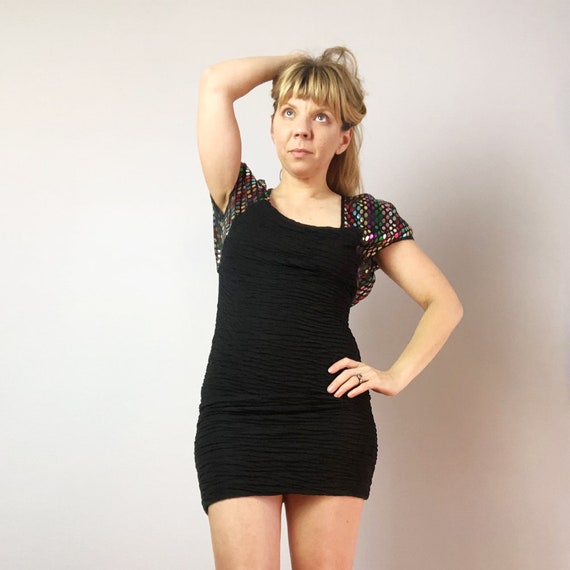 1980s bodycon dress 80s YSL One Shoulder Dress