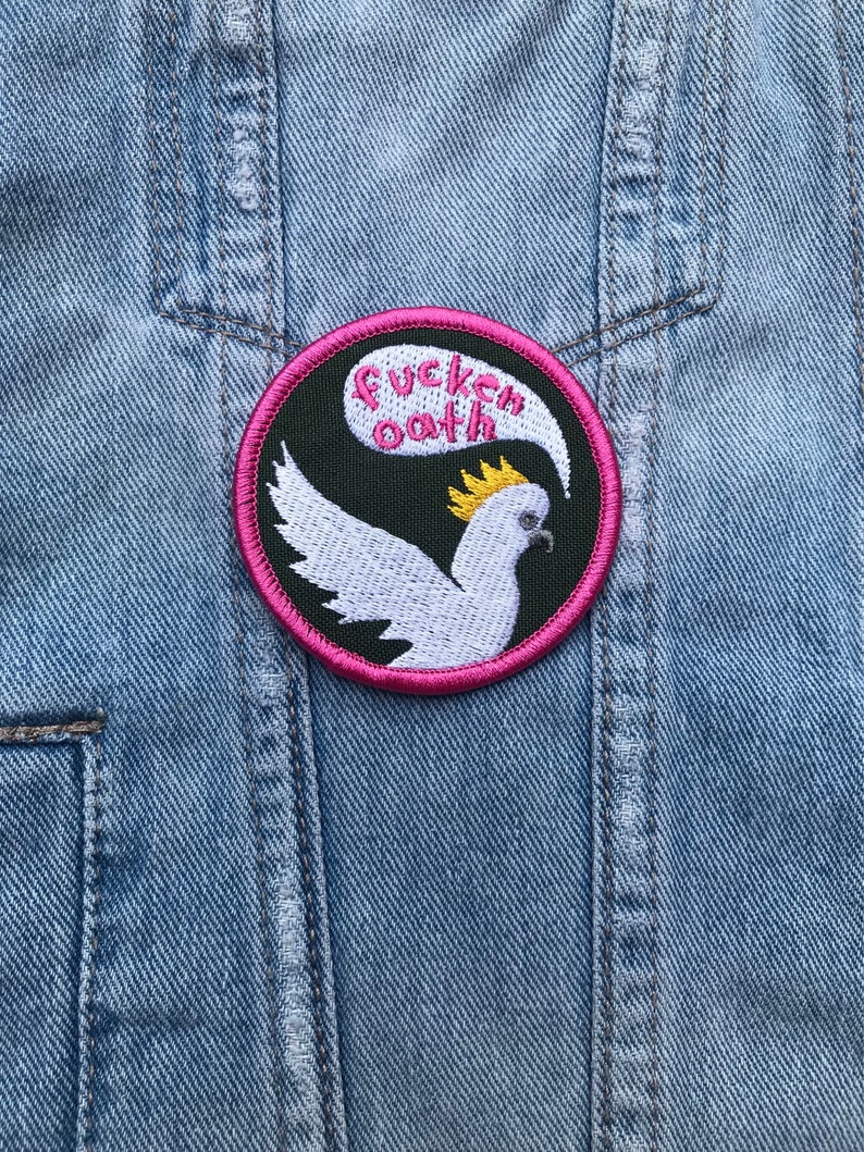 Fucken oath cockatoo iron on patch image 2