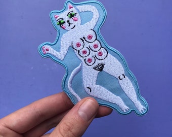 Sexy cat boob iron on patch