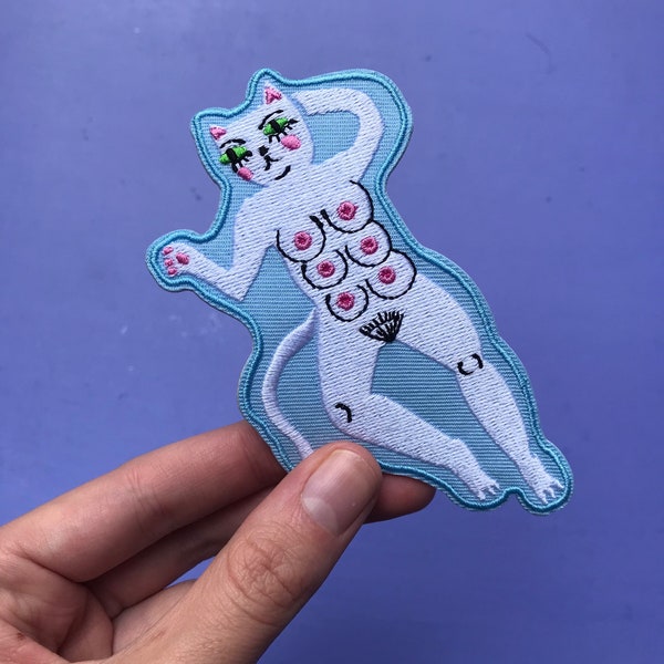 Sexy cat boob iron on patch