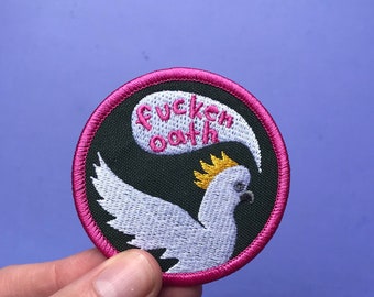 Fucken oath cockatoo iron on patch