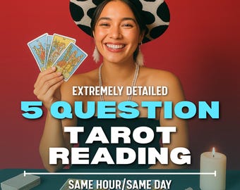 5 Question Tarot Reading, Same Hour Psychic Reading, Fast Tarot, Astrology Insight, Quick Answers, Telepathy Reading, Love and Career, 1 HR