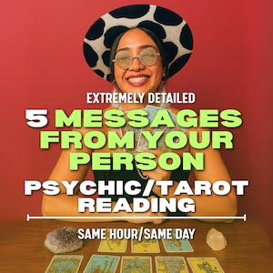 5 Messages From Your Person - Love Letter Psychic Reading, Psychic Reading Deck, Channeled Messages, Tarot Reading, Love Message, Same Hour