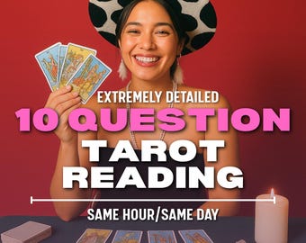 Same Hour 10 Question Tarot Reading - Psychic Guidance, Fortune Teller, Career and Love Insight, Tarot Card Reading, Psychic Reading,  1 HR
