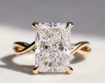 6 CT strahlender Diamant Solitär Verlobungsring, Ehering, IGI-zertifizierter strahlender Diamantring, Jubiläumsring