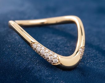 Anello nuziale con diamanti di laboratorio da 0,20 carati, anello per anniversario in oro 14k