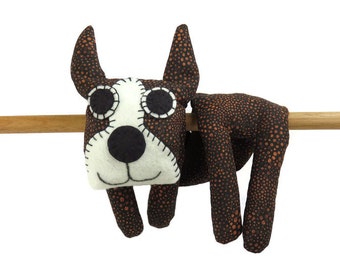 Flat Dog, Hot Cold Rice Bag, Microwave Neck Wrap, Rice Heating Pad, Hot Cold Therapy Pack, Brown Orange Spotted Boston Terrier Dog