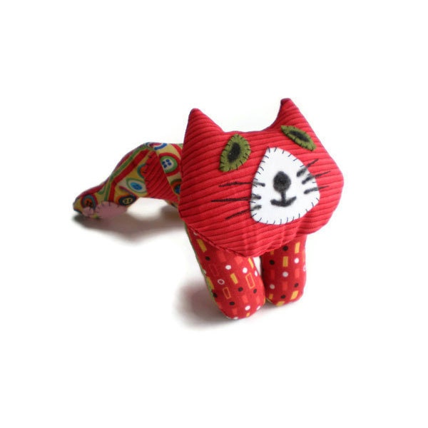 Kitten Softie Cat Doll Pin Cushion Red Yellow Black Kit Kitten