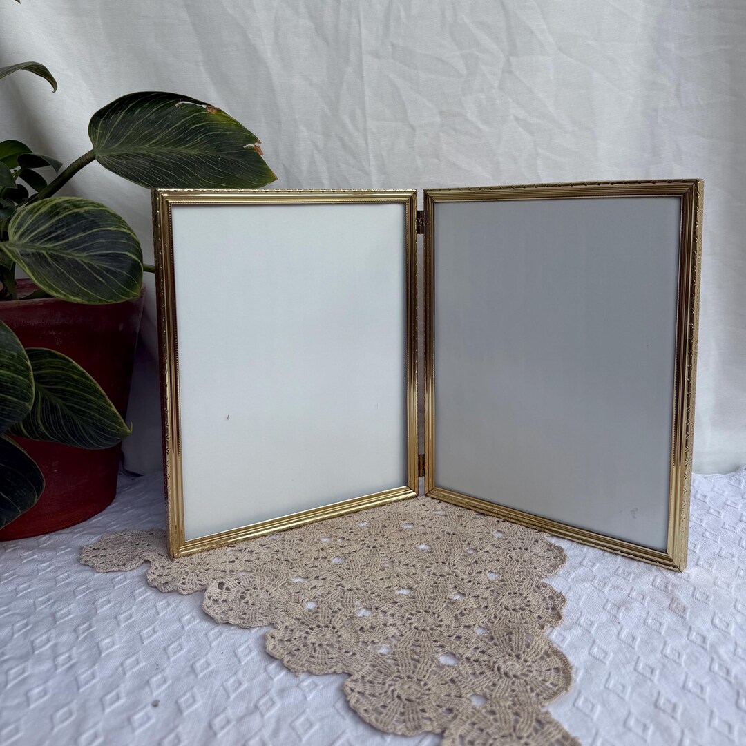 Vintage 8x10 Bi-fold Brass Metal Double Hinge Photo Frame - Etsy