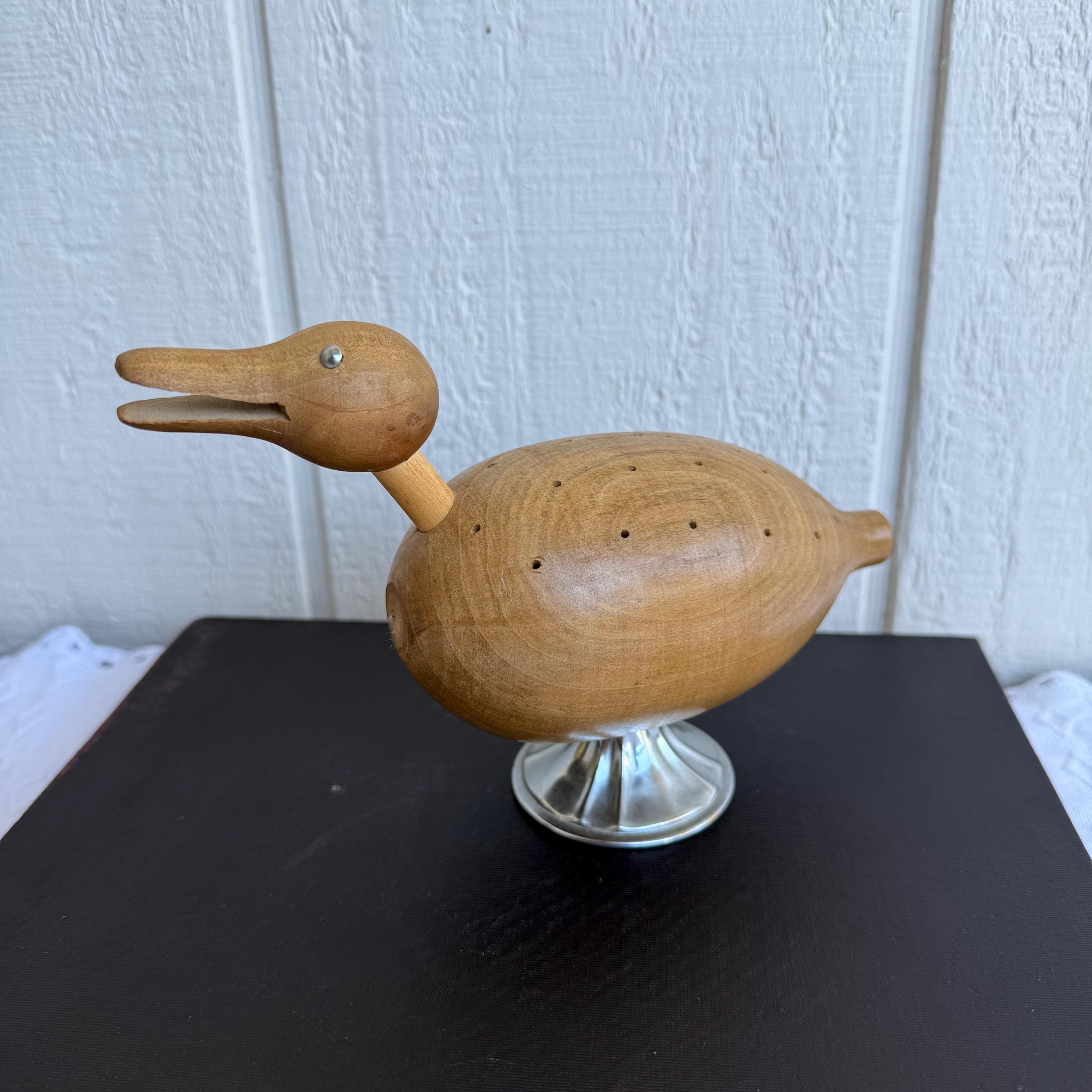 Vintage Danish Teak Bird/duck Toothpick Holder, Mid Century