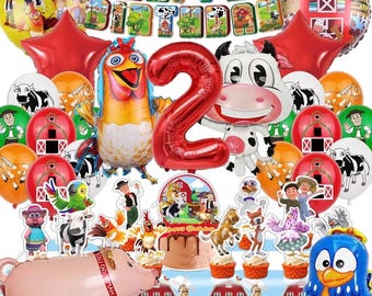 Farm Theme Birthday Decorations, Party Decorations, Birthday Party Supplies, Banner, Balloons, Tablecloth, Cupcake Toppers, Large Cake Decor
