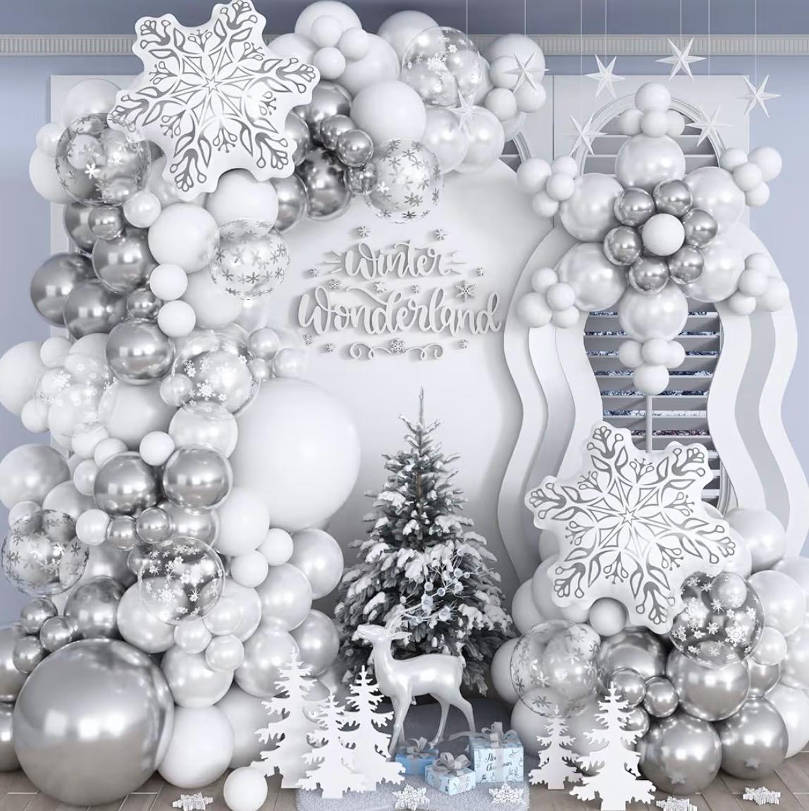 31 Inch Clear Snowflake Foil Balloon - Winter Party Decorations With Helium Chart