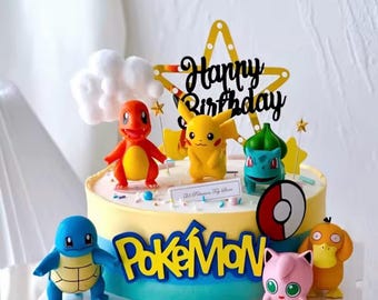 Pokémon Pikachu Cake Topper ,13 Piece Decoration Set, Birthday Decorations For Boys | For Birthday And Celebrations