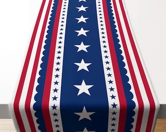 4th of July Decorations - Patriotic USA Stars Table Runner for Home | Memorial Day Decorations -250th Anniversary Fourth of July Accessories