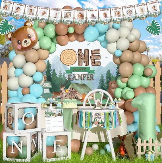 Sfondo da campeggio Camper Decorazione per feste Happy Camper Banner